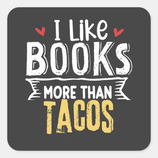Ik hou van lezen en leren vierkante sticker (Voorkant)
