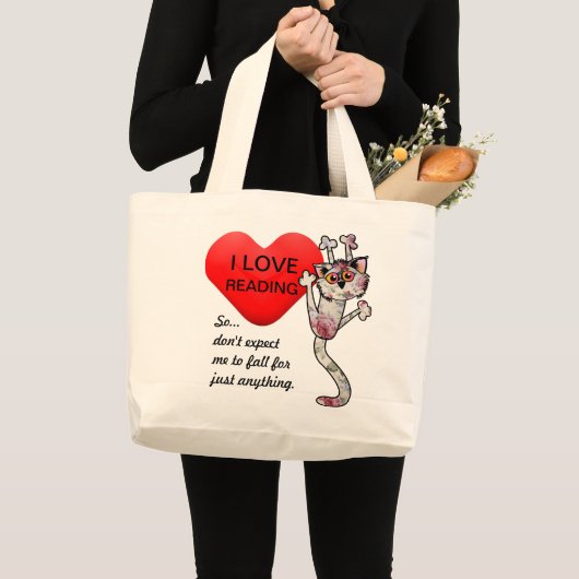 Ik hou van lezen grote tote bag (Voorkant (product))