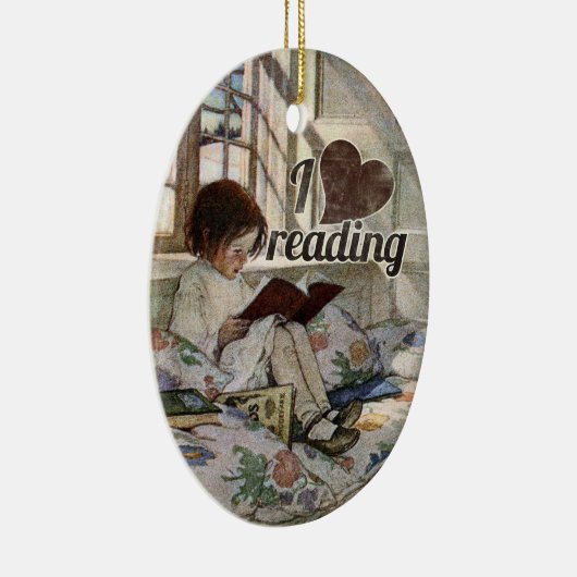 Ik hou van lezen keramisch ornament (Rechts)