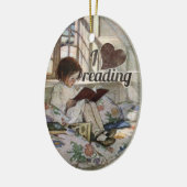 Ik hou van lezen keramisch ornament (Links)