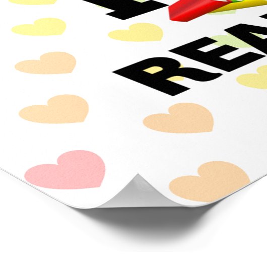 Ik hou van lezen, kleurrijk design poster (Hoek)