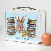 Ik hou van lezen - Konijn metalen lunchbox (In situ)