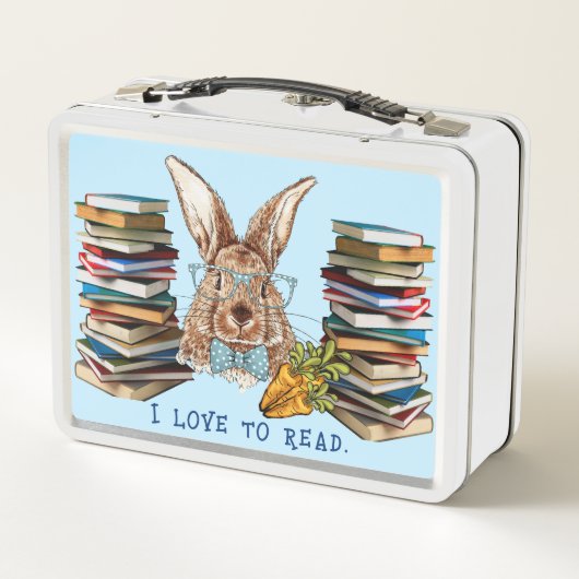 Ik hou van lezen - Rabbit Metal Lunchbox (Achterkant)