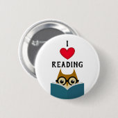 Ik hou van lezen ronde button 5,7 cm (Voorkant /achterkant)