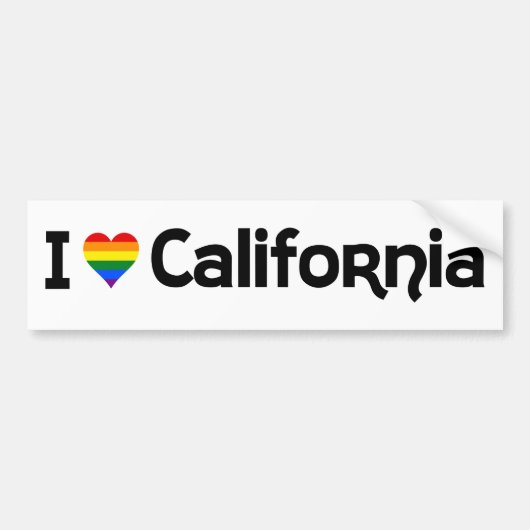 Ik hou van LGBT California Bumpersticker (Voorkant)
