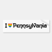 Ik hou van LGBT Pennsylvania State Bumpersticker (Voorkant)