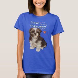 Ik hou van Lhasa Apso, schattige kleine honden. T- T-shirt