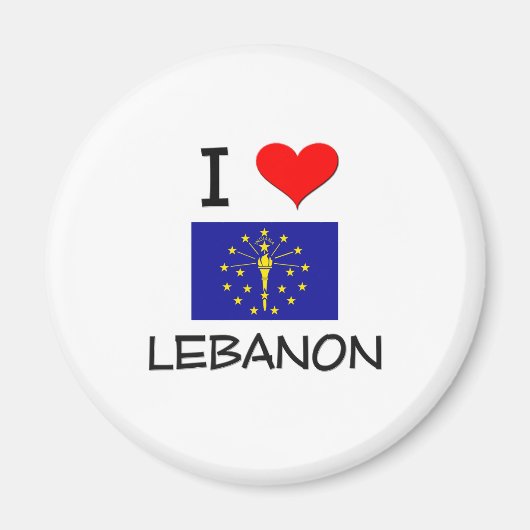 Ik hou van LIBANON Indiana Magneet (Voorkant)