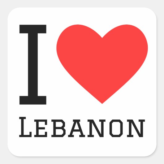 Ik hou van Libanon Vierkante Sticker (Voorkant)