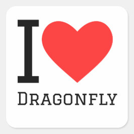 Ik hou van libel vierkante sticker