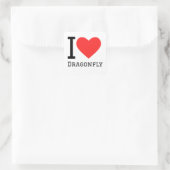 Ik hou van libel vierkante sticker (Tas)