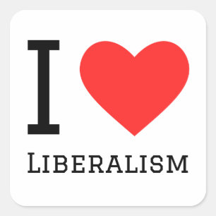 Ik hou van liberalisme vierkante sticker