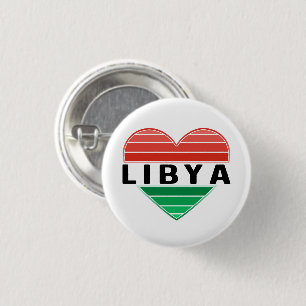 Ik hou van Libië, Libisch hart Ronde Button 3,2 Cm