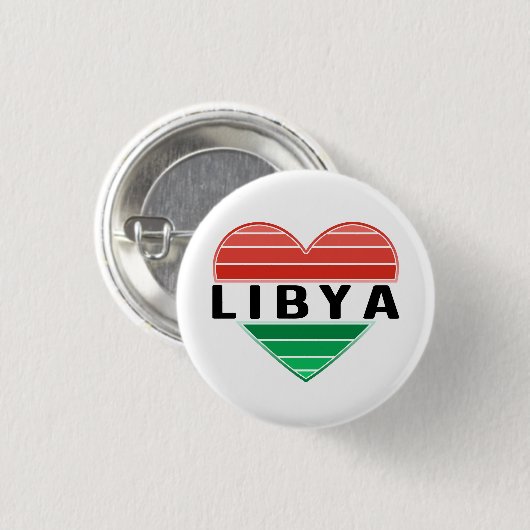 Ik hou van Libië, Libisch hart Ronde Button 3,2 Cm (Voorkant /achterkant)