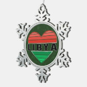 Ik hou van Libië, Libisch hart Tin Sneeuwvlok Ornament (Rechts)