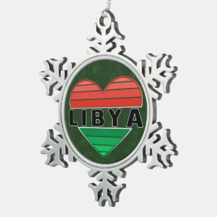 Ik hou van Libië, Libisch hart Tin Sneeuwvlok Ornament