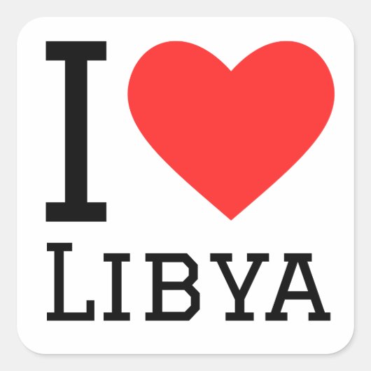 Ik hou van Libië Vierkante Sticker (Voorkant)