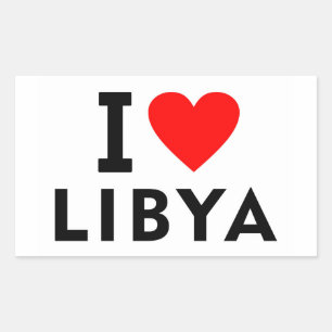Ik hou van Libische landen zoals harttoerisme Rechthoekige Sticker