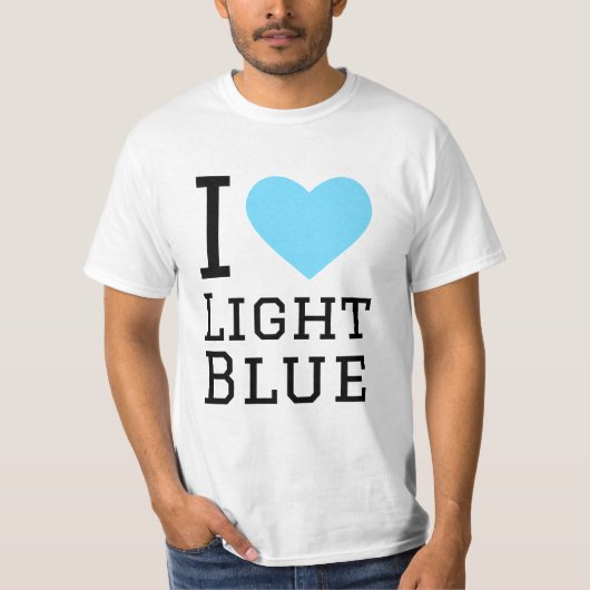 Ik hou van lichtblauw t-shirt (Voorkant)