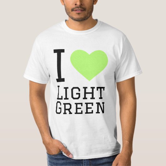 Ik hou van lichtgroen t-shirt (Voorkant)