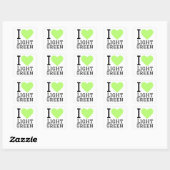 Ik hou van lichtgroen vierkante sticker (Vel)