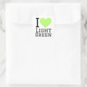 Ik hou van lichtgroen vierkante sticker (Tas)