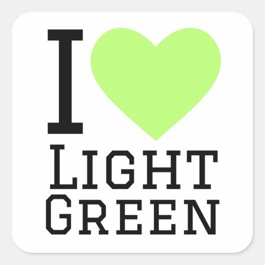 Ik hou van lichtgroen vierkante sticker (Voorkant)