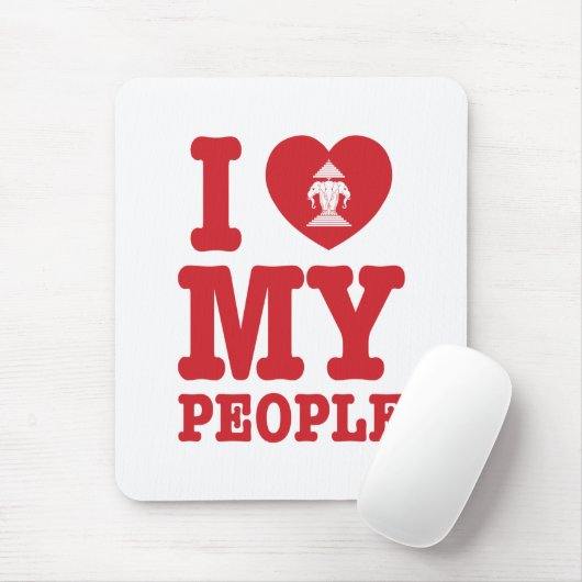 Ik hou van (Liefde) Erawan Mijn Laotiaanse mensen Muismat (Met muis)