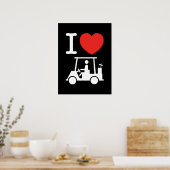 Ik hou van (liefde) golfkar poster (Keuken)