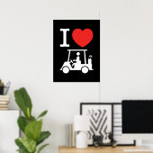 Ik hou van (liefde) golfkar poster (Thuiskantoor)