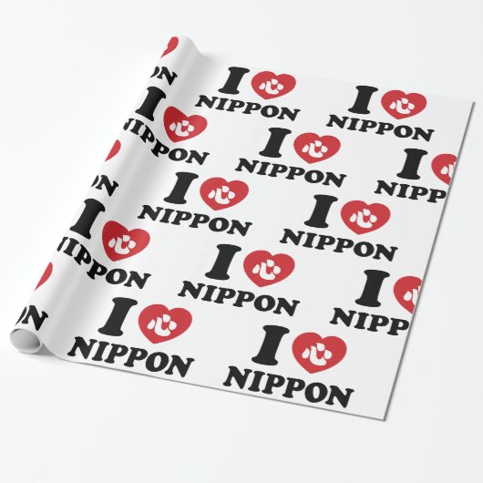 IK HOU VAN [LIEFDE] NIPPON INPAPPAPER CADEAUPAPIER (Uitgerold)