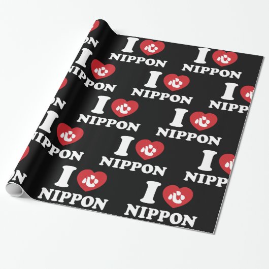 IK HOU VAN [LIEFDE] NIPPON INPAPPAPER CADEAUPAPIER (Uitgerold)