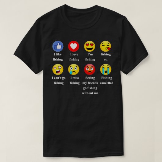 Ik hou van liefde Vist Funny Emoji Emoticons T-shirt (Design voorkant)
