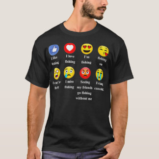 Ik hou van liefde Vist Funny Emoji Emoticons T-shirt