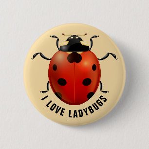 Ik hou van lieveheersbeestjes ronde button 5,7 cm