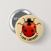 Ik hou van lieveheersbeestjes ronde button 5,7 cm (Voorkant /achterkant)