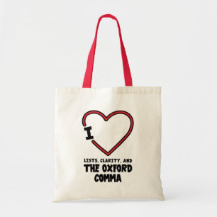 Ik Hou Van Lijsten Duidelijkheid Oxford Komma Enge Tote Bag