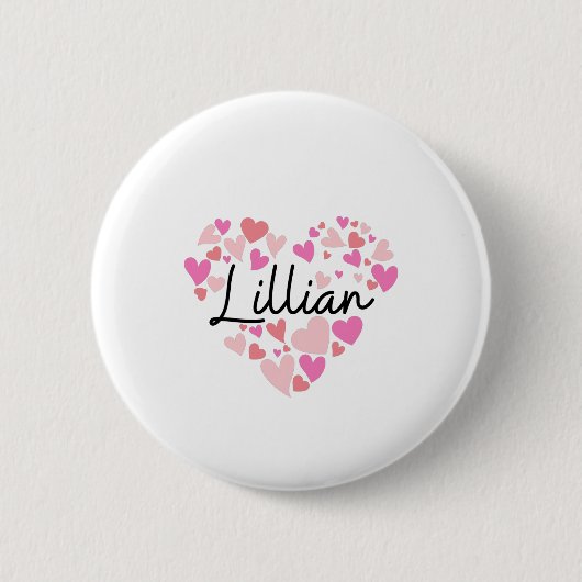 Ik hou van Lillian Ronde Button 5,7 Cm (Voorkant)