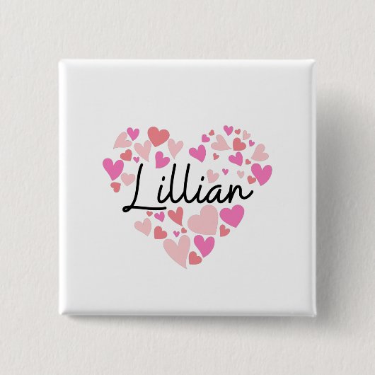 Ik hou van Lillian Vierkante Button 5,1 Cm (Voorkant)