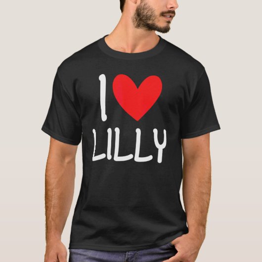 Ik hou van Lilly Name Personalized Girl Woman Bff T-shirt (Voorkant)
