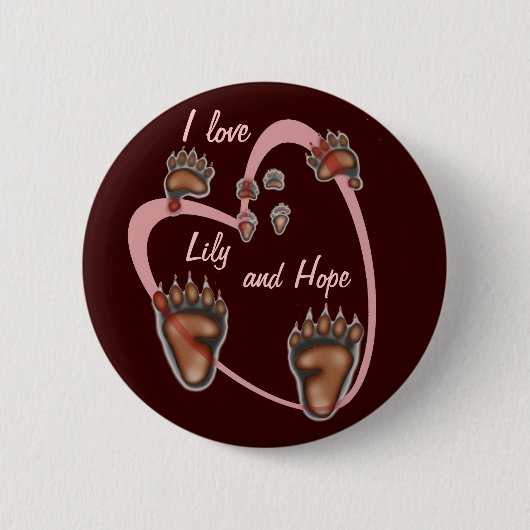 Ik hou van Lily en Hope Pin Ronde Button 5,7 Cm (Voorkant)