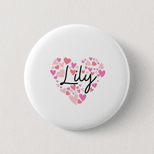 Ik hou van Lily Ronde Button 5,7 Cm (Voorkant)
