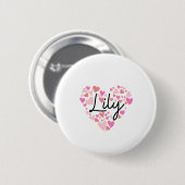 Ik hou van Lily Ronde Button 5,7 Cm (Voorkant /achterkant)