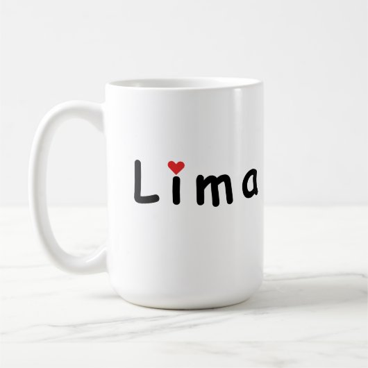 Ik hou van Lima Peru Koffiemok (Links)