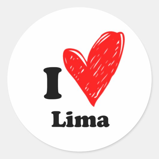 Ik hou van Lima Ronde Sticker (Voorkant)