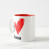 Ik hou van Lima Tweekleurige Koffiemok (Voorkant links)