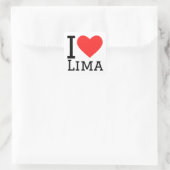Ik hou van lima vierkante sticker (Tas)