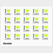 Ik hou van limoen vierkante sticker (Vel)