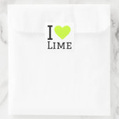 Ik hou van limoen vierkante sticker (Tas)