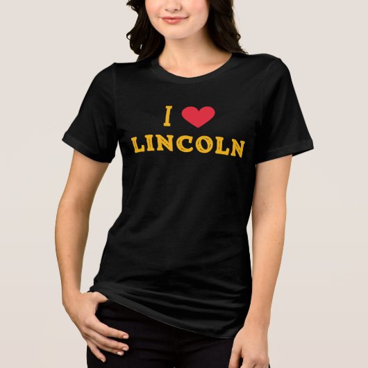 Ik hou van Lincoln, Nebraska Tri-Blend Shirt (Voorkant)
